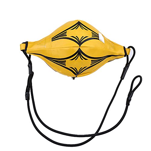 Sunicon Speedball aus PU-Leder, Boxsack, MMA-Training, Boxsack mit doppeltem Ende, perfekt für Reaktion, Beweglichkeit und Hand-Augen-Koordinationstraining (Yellow) von Sunicon