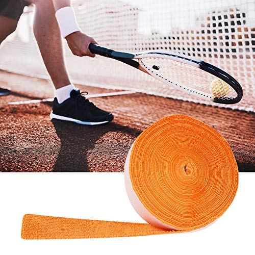 Sunisfa 10 M Polyesterfaser, Schweißabsorption, Rutschfestes Badmintonschläger-Griffband, Atmungsaktiv, Weiches Handgefühl, Tennisschläger-Schweißbandwickel (Orange) von Sunisfa