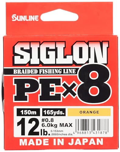 Sunline Siglon Braid Pe X8 Schnur orange 0.153mm 6Kg 150m von Sunline
