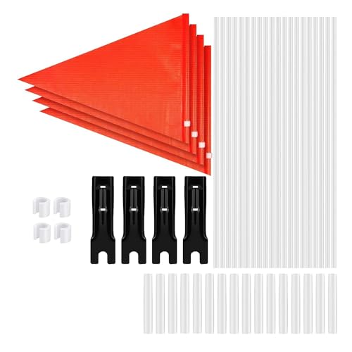 Sunmeit 1 Set 6 Fuß Fahrrad-Sicherheitsflagge mit Stange und Montagehalterung, Verstellbare, Hochwasserdichte Sicherheitsflaggen für FahrradanhäNger von Sunmeit