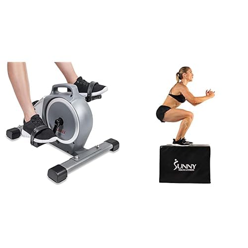 Sunny Health & Fitness Fahrrad für unter den Schreibtisch SF-B020026 + Schaumstoff Plyo Box No. 072 von Sunny Health & Fitness