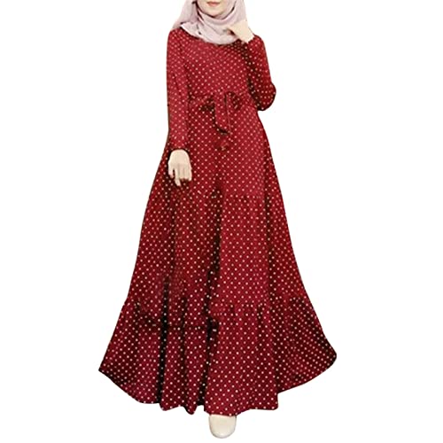 Damen Muslimische Kleider Arabisch Türkische Robe Ramadan Abaya Flowy Casual Kaftan Kleid Einfarbig Beten Niqab Roben Ärmel Abaya Drucken Islam Dubai Türkei Kleid von Sunnyuk