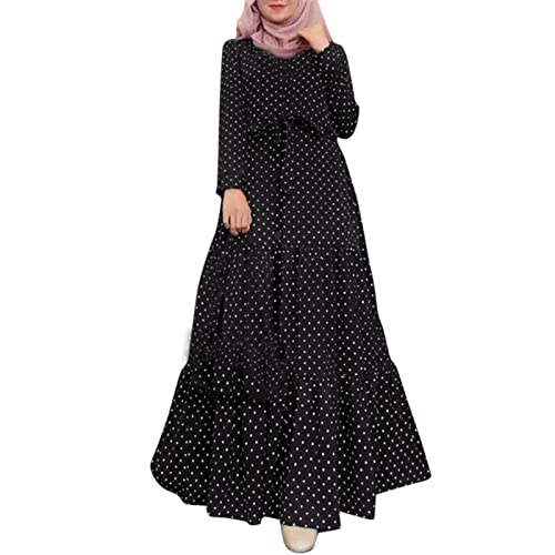 Damen Muslimische Kleider Arabisch Türkische Robe Ramadan Abaya Flowy Casual Kaftan Kleid Einfarbig Beten Niqab Roben Ärmel Abaya Drucken Islam Dubai Türkei Kleid von Sunnyuk