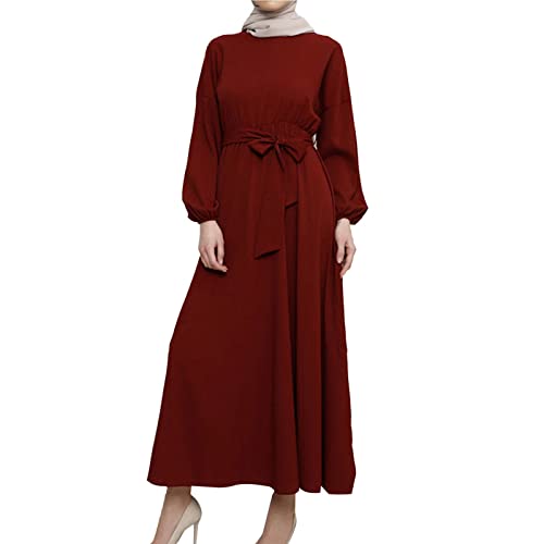 Damen Muslimische Kleider Arabisch Türkische Robe Ramadan Abaya Flowy Casual Kaftan Kleid Einfarbig Beten Niqab Roben Ärmel Abaya Drucken Islam Dubai Türkei Kleid von Sunnyuk