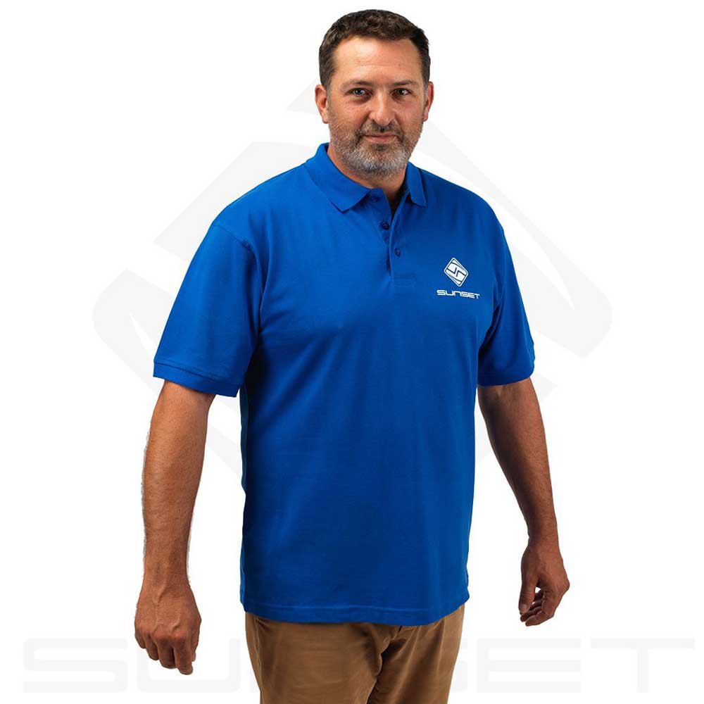 Sunset Short Sleeve Polo Shirt Blau 2XL Mann von Sunset