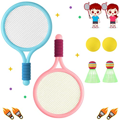 Kinder Federballset Kids,Badminton Kinder Tennisschläger,Badmintonschläger für Kinder,Tennisschläger für Kinder,Badminton-Set,Kinder Tennisschläger Badminton für Outdoor Indoor Sport von Sunshine smile