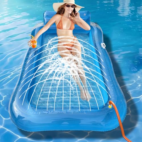 Luftmatratze Pool Erwachsene,Luftmatratze mit Sprinkler,Aufblasbarer Sonnenpool,Luftmatratze Wasser,Luftmatratze Wasser Aufblasbar Schwimmmatratze,Baby Schwimmring Aufblasbarer von Sunshine smile