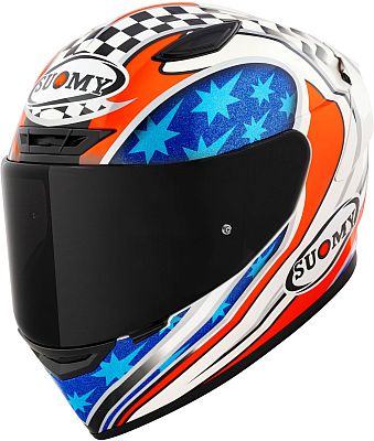 Suomy Track-1 Troy Bayliss Replica 2002, Integralhelm - Weiß/Rot/Blau - S von Suomy