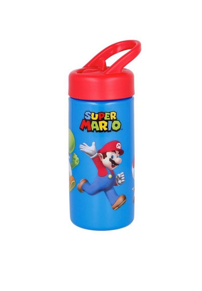 Super Mario Trinkflasche Kunststoff Trinkflasche / Sportflasche mit Henkel Mario Luigi von Super Mario