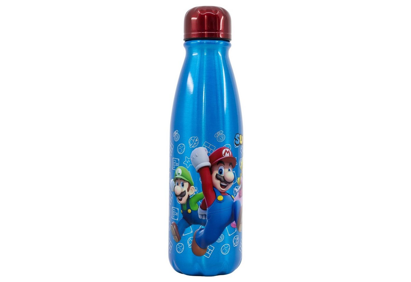 Super Mario Trinkflasche Super Mario Luigi Peach Aluminium Wasserflasche Flasche 600 ml von Super Mario