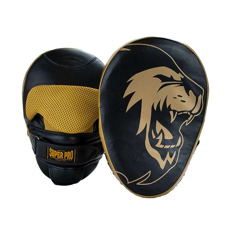 Super Pro Boxpratzen "Long Curved", Schwarz-Gold von Super Pro