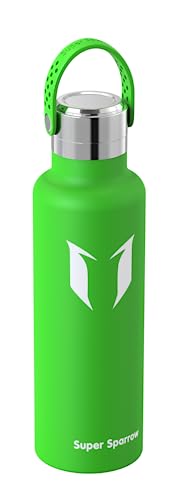 Super Sparrow Trinkflasche Edelstahl 18/10 - Ultraleicht Thermobecher - 500ml - Standardmund Flex Deckel - BPA-Frei Thermoskanne, Thermosflasche für Sport, Travel, Schule, Outdoor von Super Sparrow