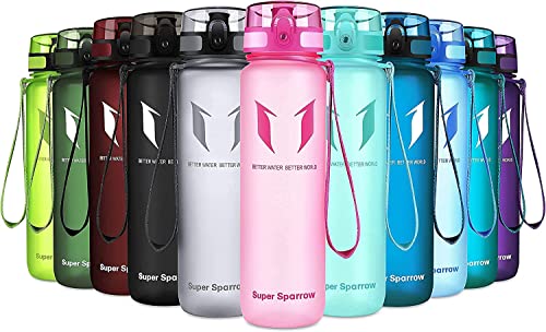 Super Sparrow Trinkflasche - Tritan Wasserflasche - 1000ml - BPA-frei - Ideale Sportflasche - Sport, Wasser, Fahrrad, Fitness, Uni, Outdoor - Leicht, Nachhaltig von Super Sparrow