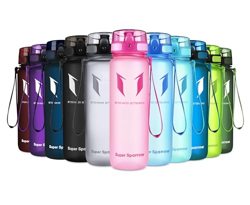 Super Sparrow Trinkflasche - Tritan Wasserflasche - 500ml - BPA-frei - Ideale Sportflasche - Sport, Wasser, Fahrrad, Fitness, Uni, Outdoor - Leicht, Nachhaltig von Super Sparrow