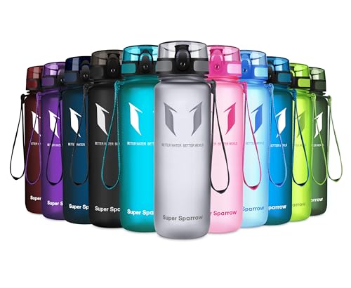 Super Sparrow Trinkflasche - Tritan Wasserflasche - 500ml - BPA-frei - Ideale Sportflasche - Sport, Wasser, Fahrrad, Fitness, Uni, Outdoor - Leicht, Nachhaltig von Super Sparrow