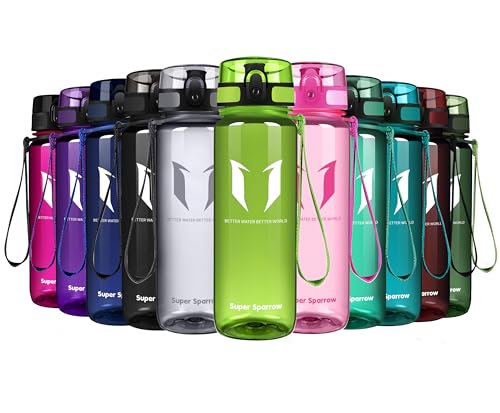 Super Sparrow Trinkflasche - Tritan Wasserflasche - 500ml - BPA-frei - Ideale Sportflasche - Sport, Wasser, Fahrrad, Fitness, Uni, Outdoor - Leicht, Nachhaltig von Super Sparrow