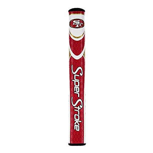 Super Stroke SuperStroke NFL Golf Putter Grip San Francisco 49ers (Mid Slim 2.0) | Cross-Traction Surface Texture and Oversized Profile Griffdruck für einen gleichmäßigeren Schlag | Rutschfester Griff von Super Stroke