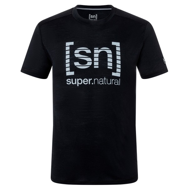 super.natural - Grid Logo Tee - Merinoshirt Gr 52 - L schwarz von Super.Natural