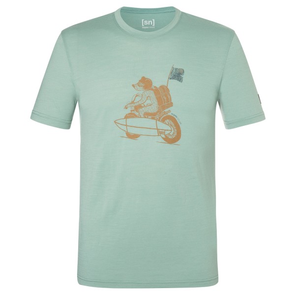 super.natural - Naked Bear Tee - Merinoshirt Gr 48/50 - M grün/türkis von Super.Natural