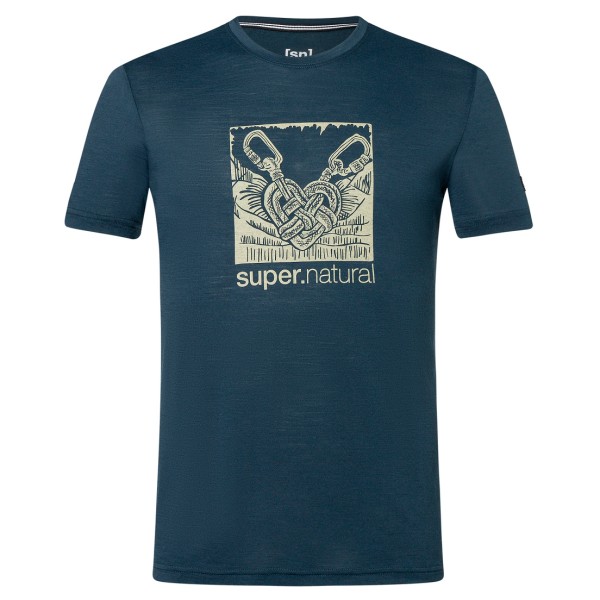 super.natural - Tied By Heart Tee - Merinoshirt Gr 48/50 - M blau von Super.Natural