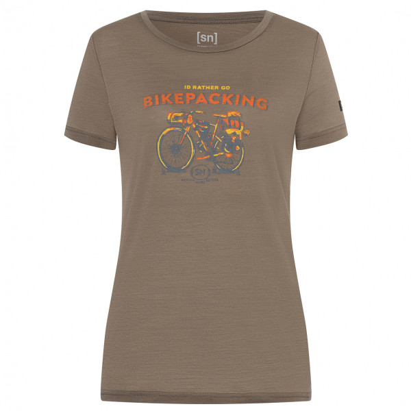 super.natural - Women's Bikepacking Tee - Merinoshirt Gr XS braun von Super.Natural