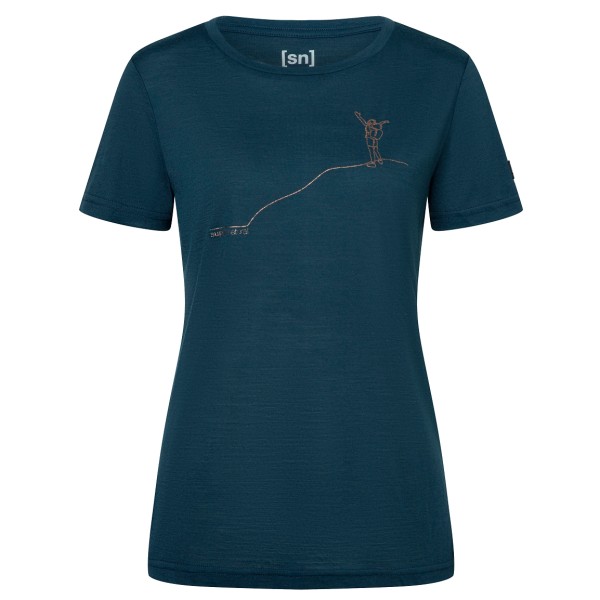 super.natural - Women's Gipfelglück Tee - Merinoshirt Gr XS blau von Super.Natural