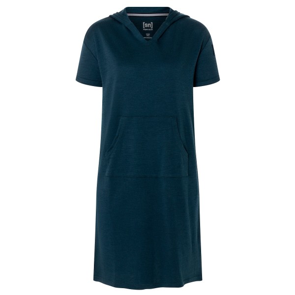 super.natural - Women's Hooded Bio Dress - Kleid Gr 34 - XS;36 - S;38 - M;40 - L;42 - XL blau;weiß von Super.Natural
