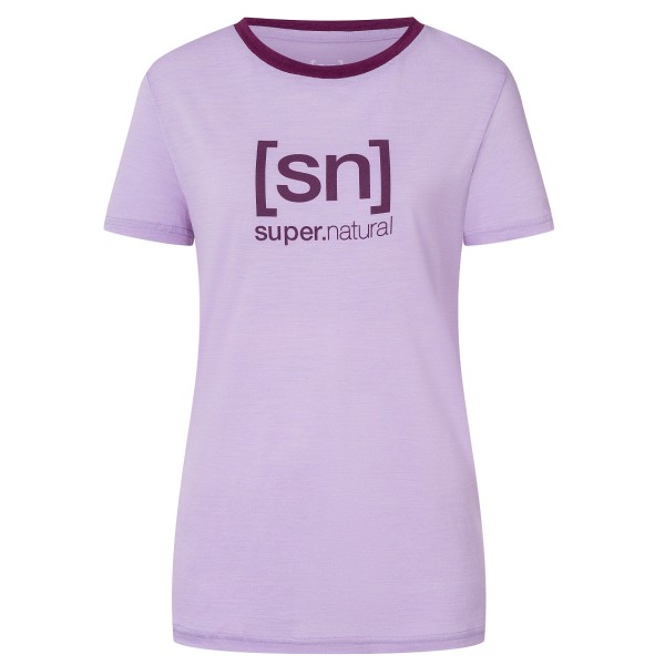 super.natural - Women's The Essential Logo Tee - Merinoshirt Gr L lila von Super.Natural