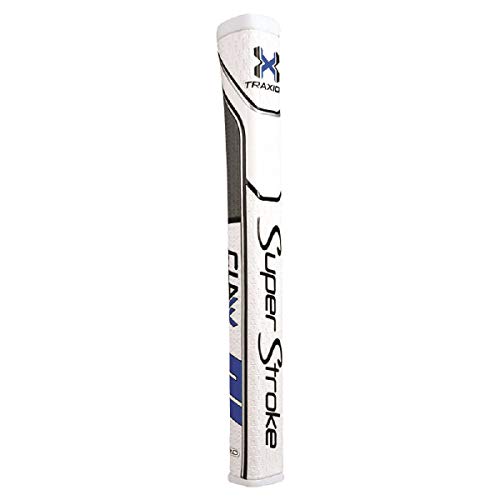 SuperStroke Traxion Claw 2.0 Golf Putter Grip, Unisex-Erwachsene, Traxion Claw 2.0 Golf Putter Grip - White/Blue/Grey, blau/weiß, Standard von SuperStroke