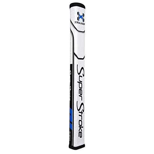 SuperStroke Traxion Flatso 1.0 Golf Putter Grip, Unisex-Erwachsene, Traxion Flatso 1.0 Golf Putter Grip - Black/Blue/White, schwarz/weiß/blau von SuperStroke
