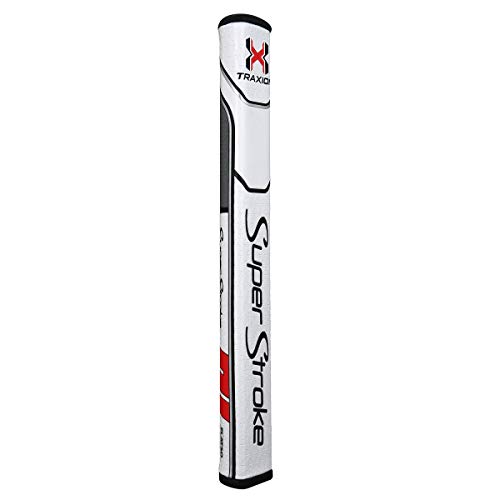 Super Stroke Traxion Flatso 2.0 Golf Putter Grip - White/Red/Grey von Super Stroke