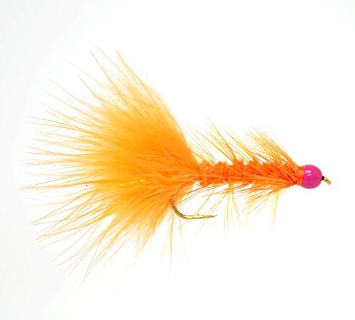Orange Candy Bead Head Woolly Bugger Streamer Forellenfliegen | 8 Fliegen | Regenbox Forelle Hecht Fliegen | Größe 6 & 8 & 10 & 12 von Superbe Flies