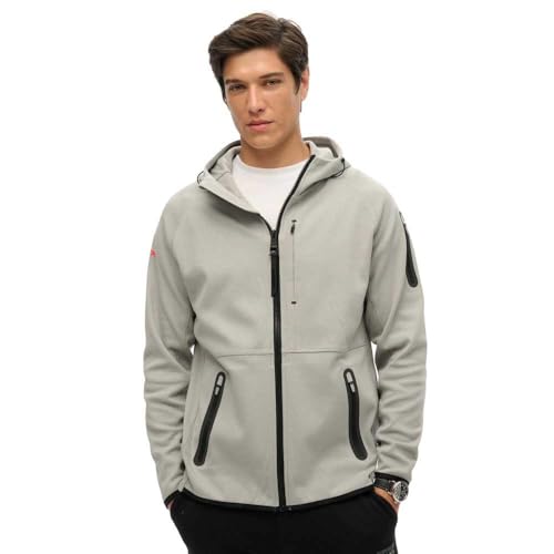 Superdry, SWEATS TECH LOGO ZIPHOOD, M2013743A, Slate Iron, XL, MAN, ADULTO von Superdry