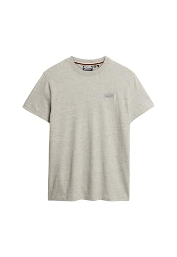 Superdry, T.Shirt Essential Logo EMB Tee, M1011245A, Oat Cream Marl, M, Herren, Erwachsene von Superdry