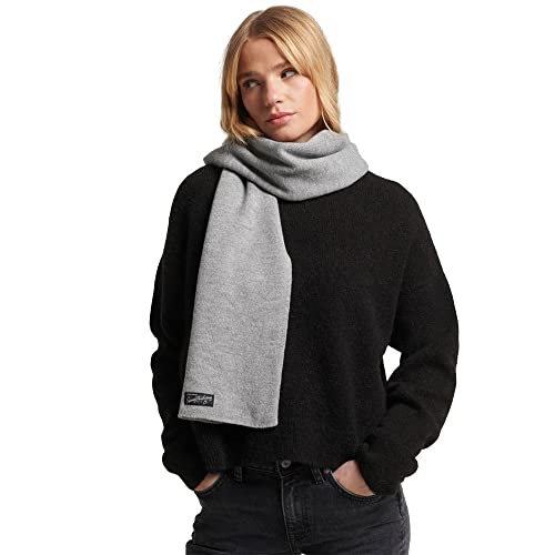 Superdry Damen Klassischer Vintage Schal Silber Meliert 1SIZE von Superdry