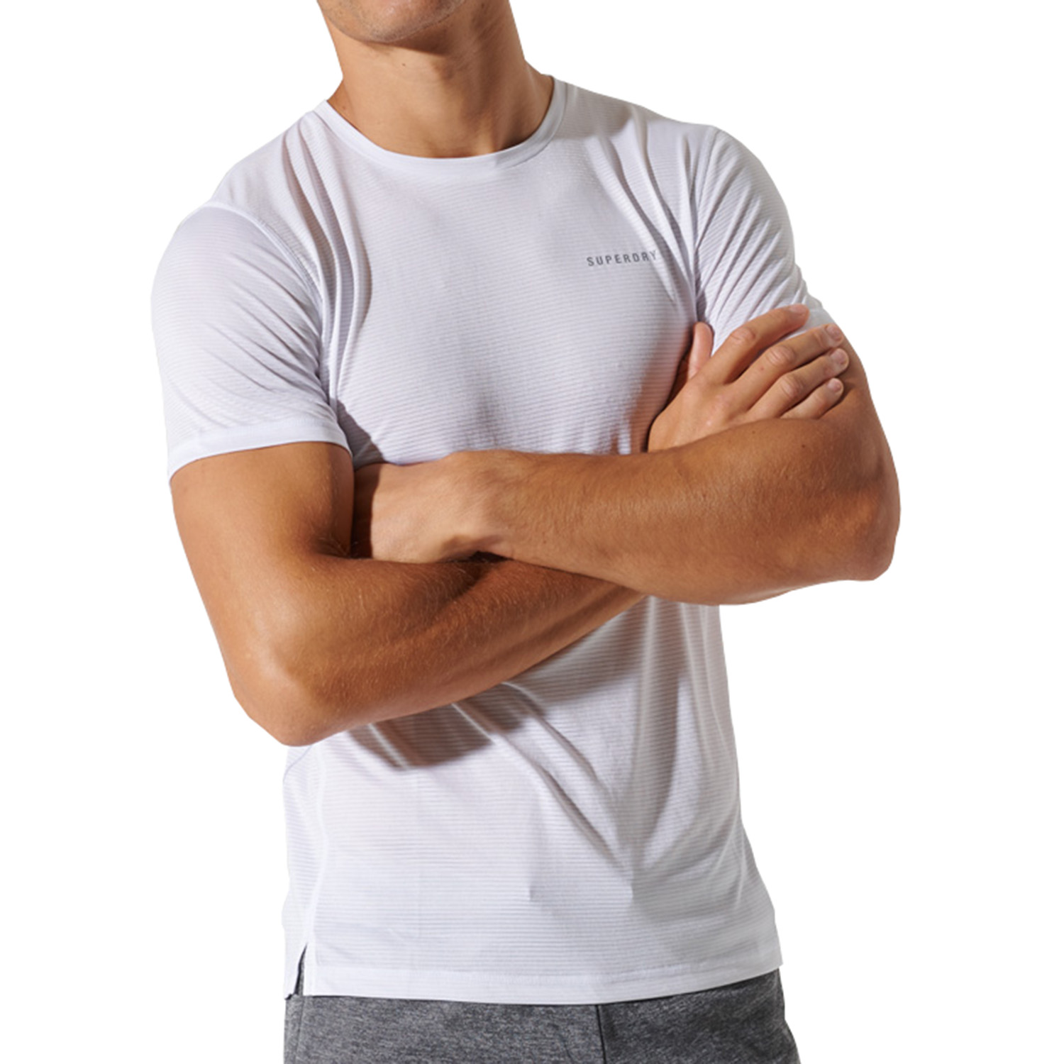 Superdry Herren Training Active Tee T-Shirt Short Sleeve Shirt MS310195A Weiß von Superdry