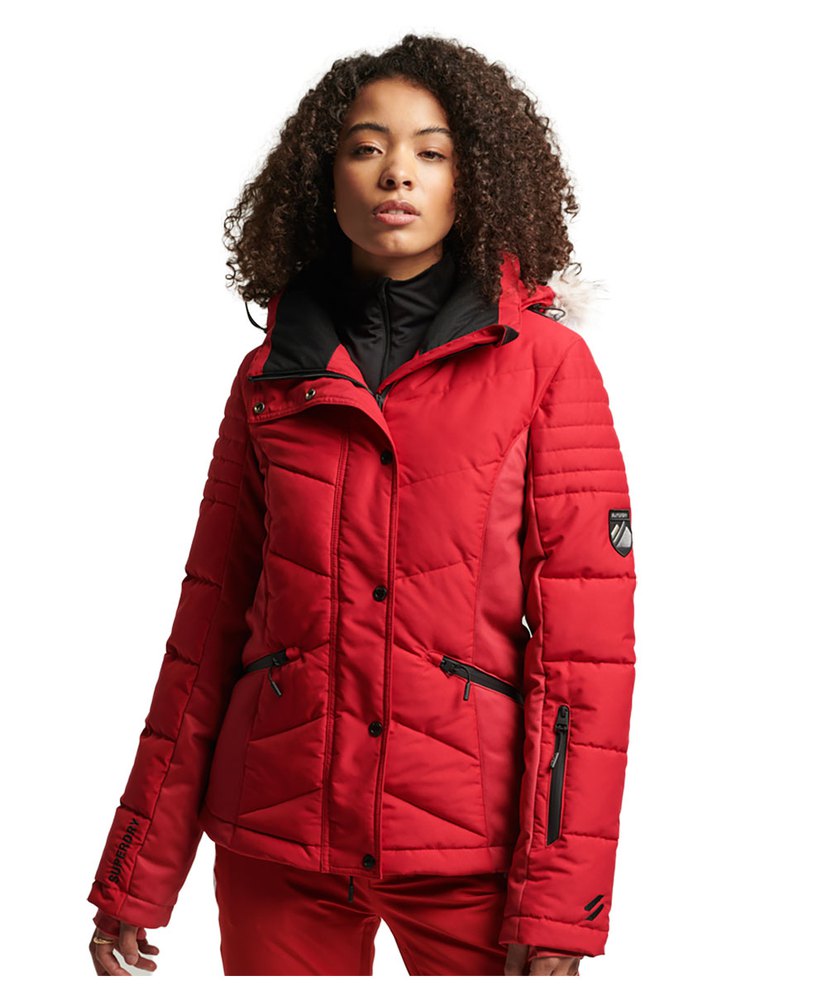 Superdry Snow Luxe Puffer Jacket Rot S Frau von Superdry