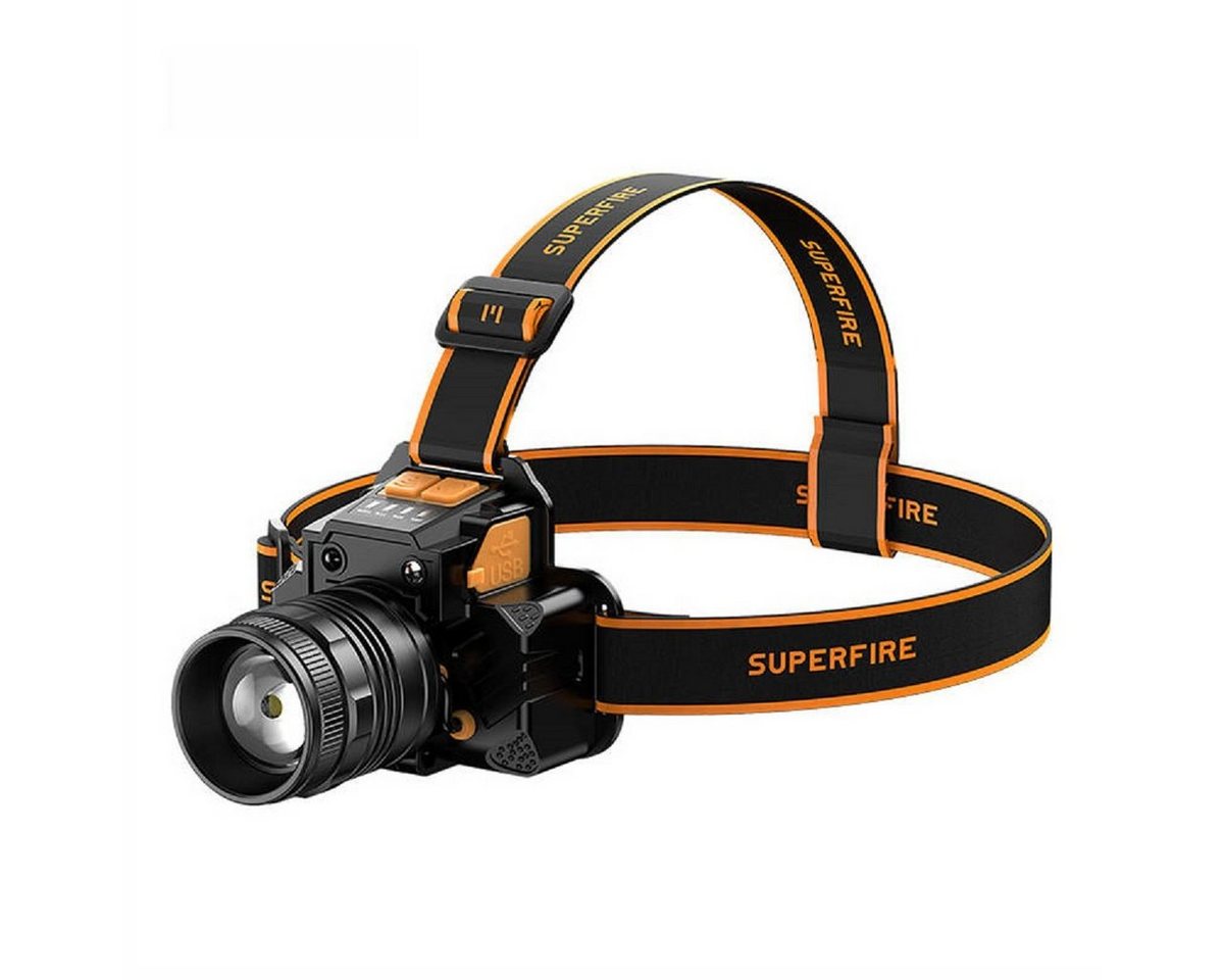 Superfire Stirnlampe Headlight Stirnlampe, 350lm, 2500mAh, USB, 3 Betriebsmodi von Superfire
