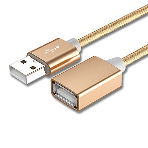 YSJJZRL USB Verlängerung, Superior ZRL® Nylon Geflecht 1 m USB 2,0 Verlängerungskabel, Super Speed Typ a männlich zu weiblich Extender-Kabel mit vergoldeten Steckern von YSJJZRL