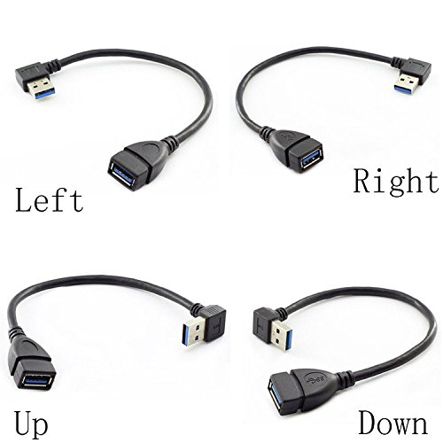 Superior ZRL® USB 3.0 Angle 90 Degree Verlängerungskabel Stecker zu Female Adapter Cord 15 cm USB männlich rechts Links Oben unten Winkel von YSJJZRL