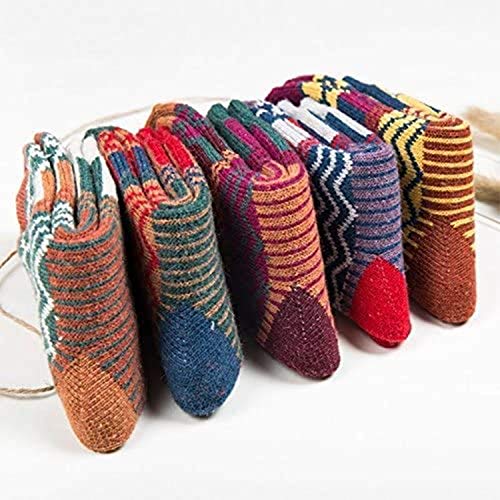 Superior-ZRL 5 Paar Vintage-Stil Arbeits Winter warme Wolle Stricken Crew Socken Frauen von YSJJZRL