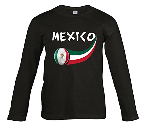 Supportershop 4 Shirt Mexiko L/S Kinder 4 Jungen, schwarz, fr: S (Hersteller Größe: 4 Jahre) von Supportershop