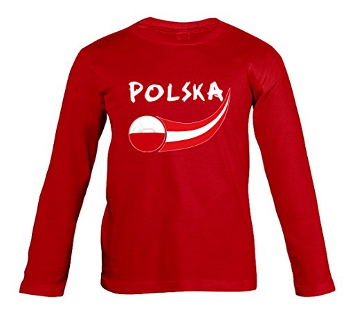 Supportershop 4 Shirt Polen L/S Kinder 4 Jungen, weiß, FR: S (Hersteller Größe: 4 Jahre) von Supportershop