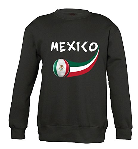 Supportershop 4 Sweatshirt Mexiko 4 Unisex Kinder, schwarz, fr: S (Hersteller Größe: 4 Jahre) von Supportershop