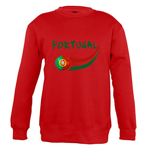 Supportershop 4 Sweatshirt Portugal 4 Unisex Kinder, Rot, FR: S (Hersteller Größe: 4 Jahre) von Supportershop