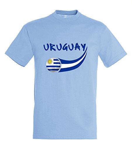 Supportershop 6 Kinder Shirt Uruguay 6 Jungen, Himmelblau, fr: M (Größe Hersteller: 6 Jahre) von Supportershop