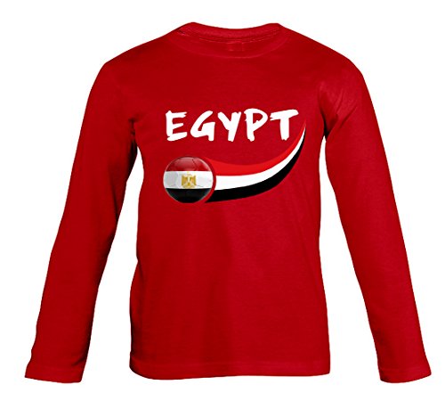 Supportershop 6 Shirt Ägypten L/S Kinder 6 Jungen, rot, fr: M (Größe Hersteller: 6 Jahre) von Supportershop