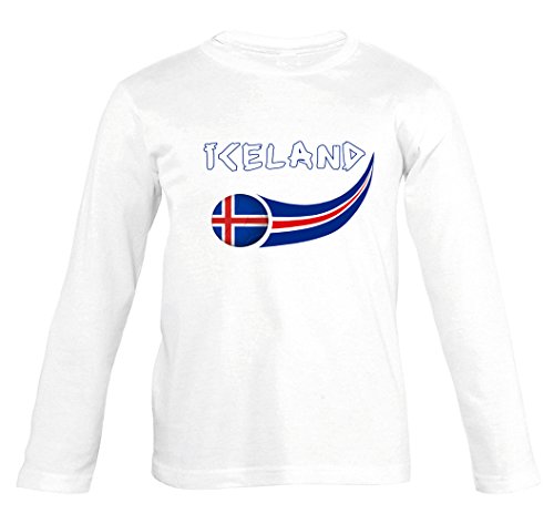 Supportershop Mädchen T-Shirt Islande L/s, weiß, FR : L (Taille Fabricant : 8 ans) von Supportershop