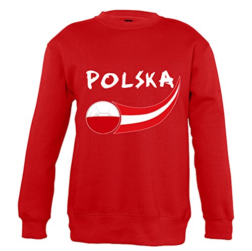 Supportershop 8 Sweatshirt Polen Kinder 8 Jungen, rot, fr: L (Größe Hersteller: 8 Jahre) von Supportershop