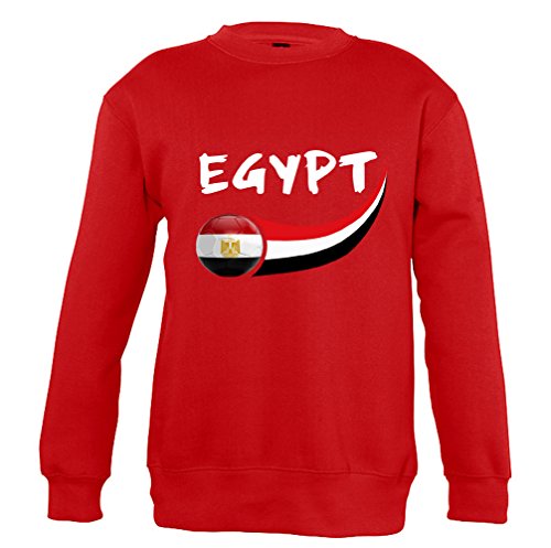 Supportershop Sweatshirt Ägypten Rot 8 Jahre Unisex Kinder, fr: L (Größe Hersteller: von Supportershop